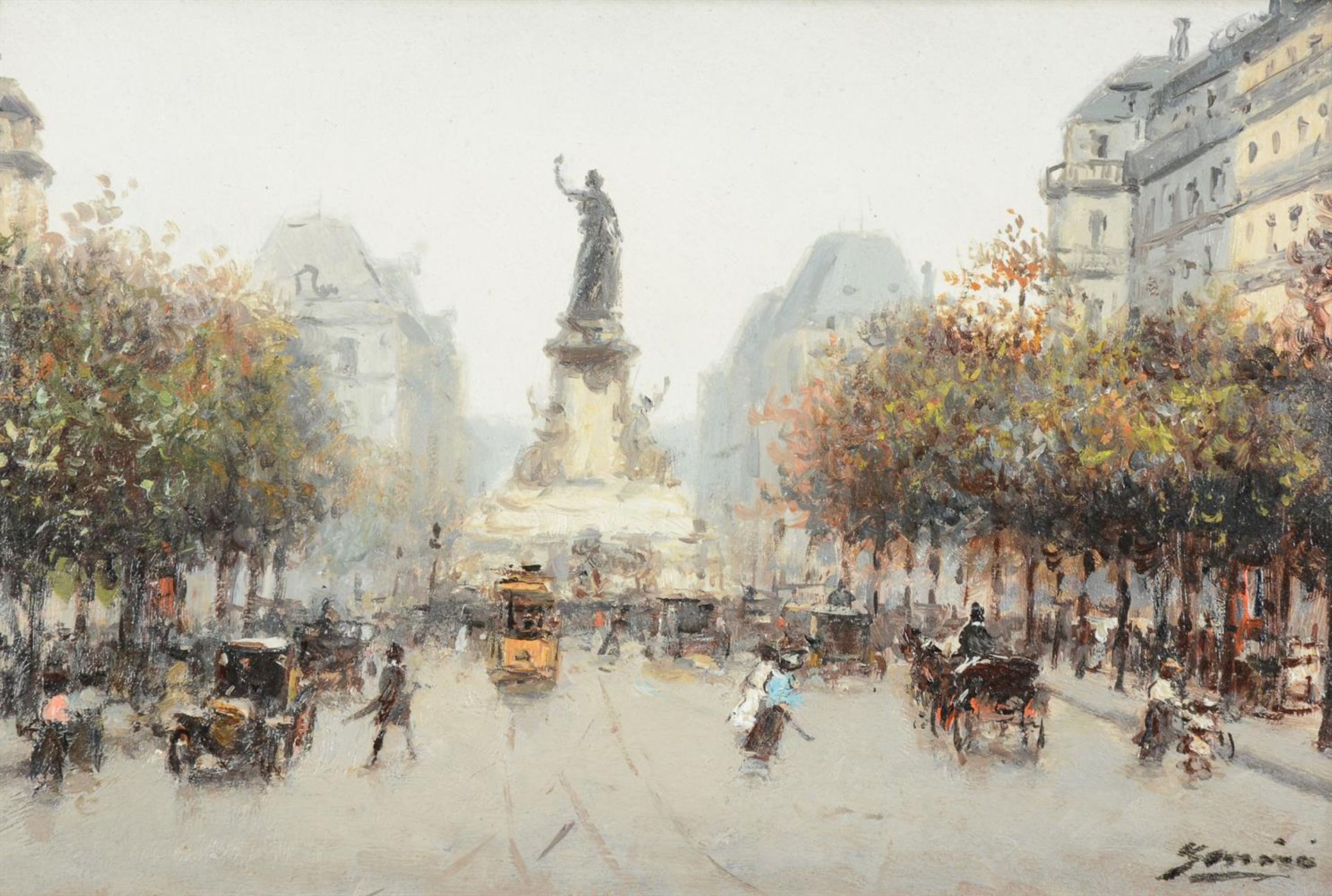 λ JOAQUIN SUNYER Y MIRO (SPANISH 1875-1956), LA PLACE DE LA REPUBLIQUE, PARIS