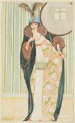 GEORGE BARBIER (FRENCH 1882-1932), POIRET EVENING DRESS AND COAT
