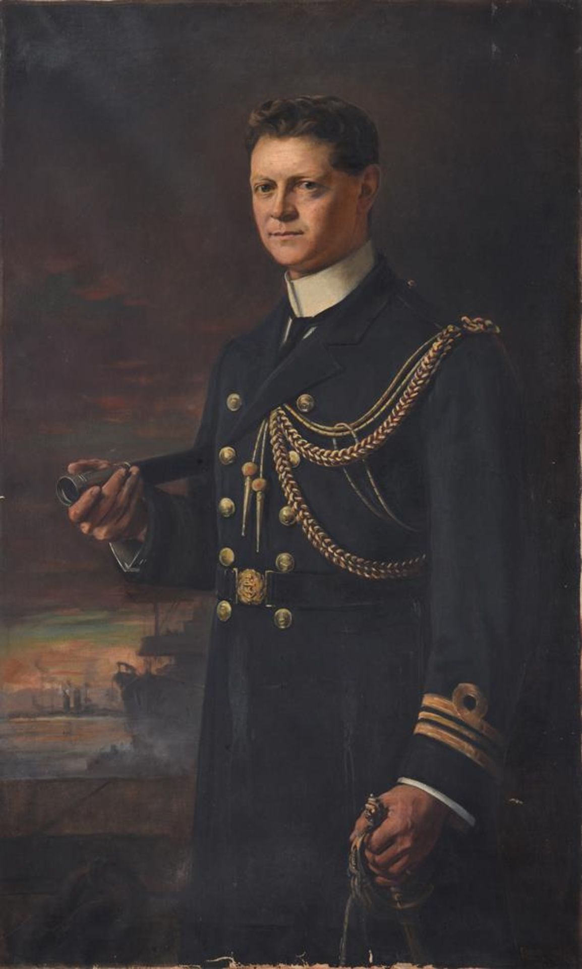 λ FRANK WATSON WOOD (BRITISH 1862-1953), PORTRAIT OF A LIEUTENANT COMMANDER ROYAL NAVY ATTACHÉ