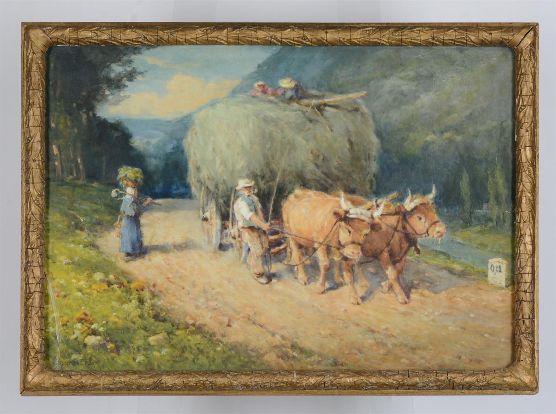 FERDINAND E. GRONE (BRITISH 1845-1920), THE BULLOCK TEAM - Image 2 of 4