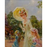 λ JOHN FREDERICK LLOYD STREVENS (BRITISH 1902-1990), SUMMER PROMENADE WITH MOTHER