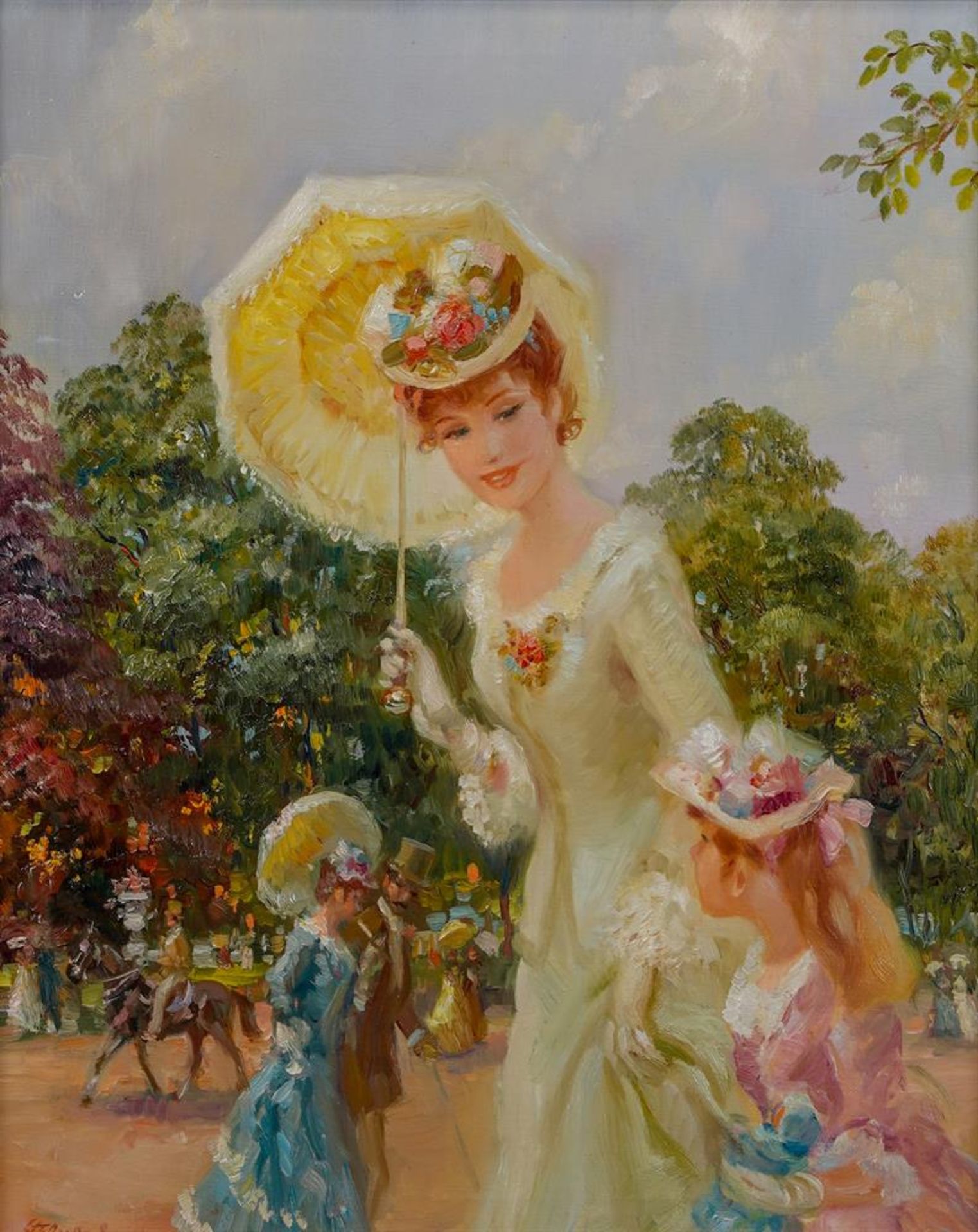 λ JOHN FREDERICK LLOYD STREVENS (BRITISH 1902-1990), SUMMER PROMENADE WITH MOTHER