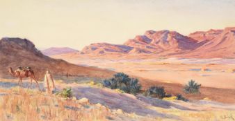 ALPHONSE BIRCK (FRENCH 1859-1942), BEDOUIN IN A DESERT LANDSCAPE