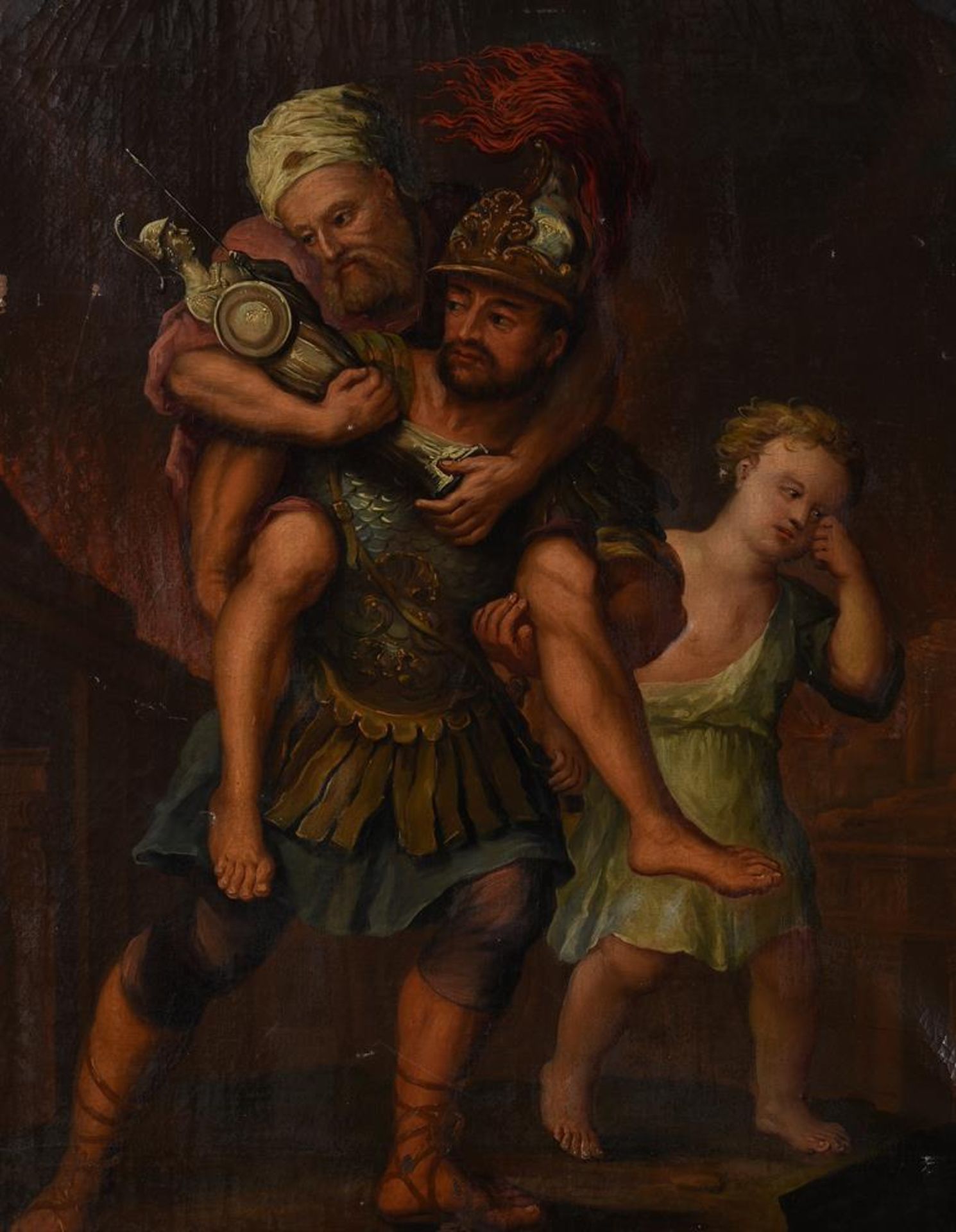 ENGLISH SCHOOL (18TH CENTURY), AENEAS CARRYING HIS FATHER ANCHISES - Image 2 of 3