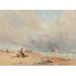 HARRY J. WILLIAMS (BRITISH ACTIVE CIRCA 1845-1877), FISHERFOLK ON A BEACH