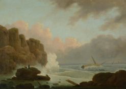 FOLLOWER OF PHILIP DE LOUTHERBOURG, SHIPWRECK OFF THE ROCKY COASTLINE