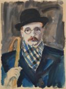 λ FRIGYUES FRANK (HUNGARIAN 1890-1976), SELF PORTRAIT IN A HAT