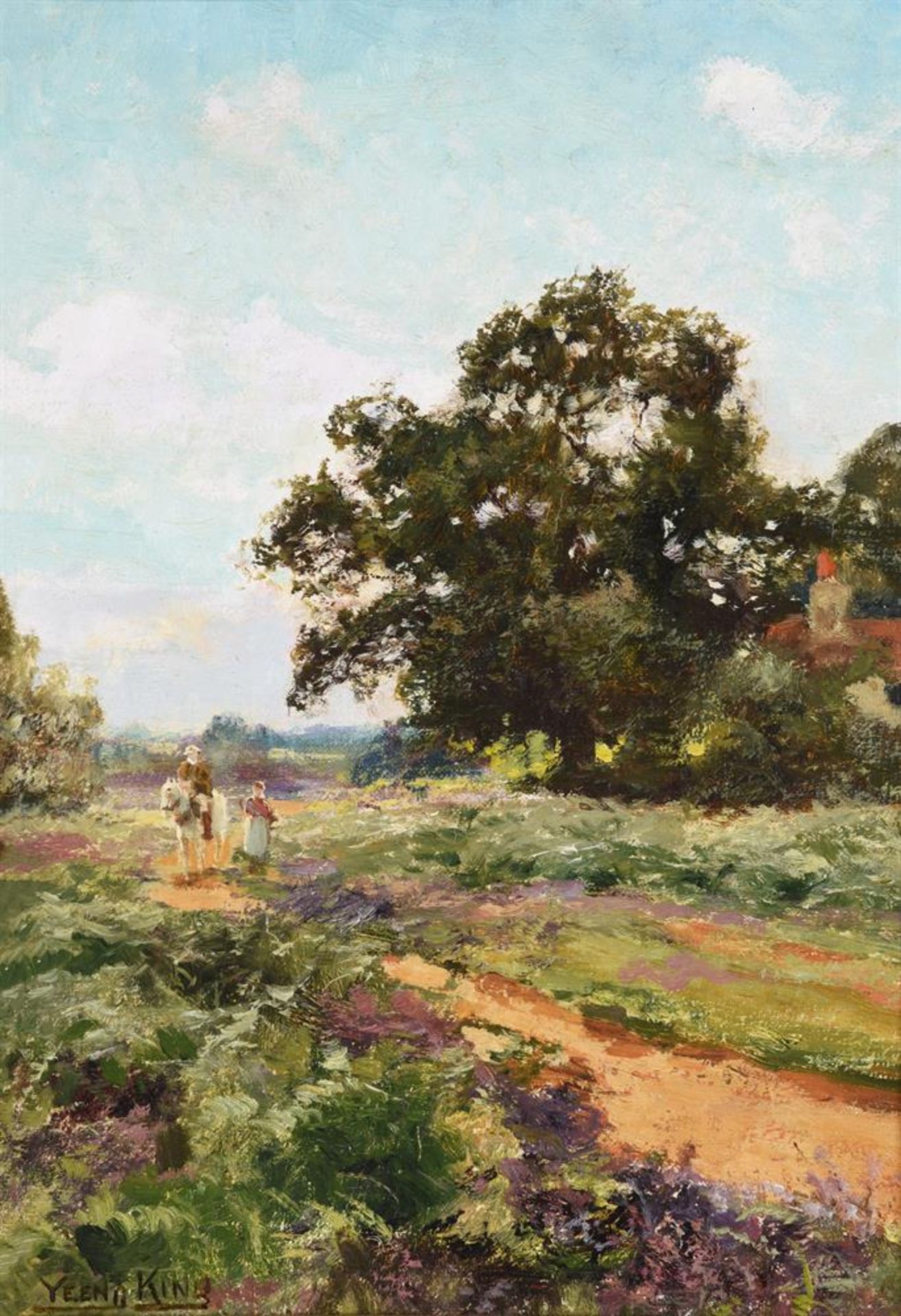 HENRY JOHN YEEND KING (BRITISH 1855-1924), A LANDSCAPE WITH GRAZING CATTLE AND A COTTAGE BY A STREAM - Bild 4 aus 9