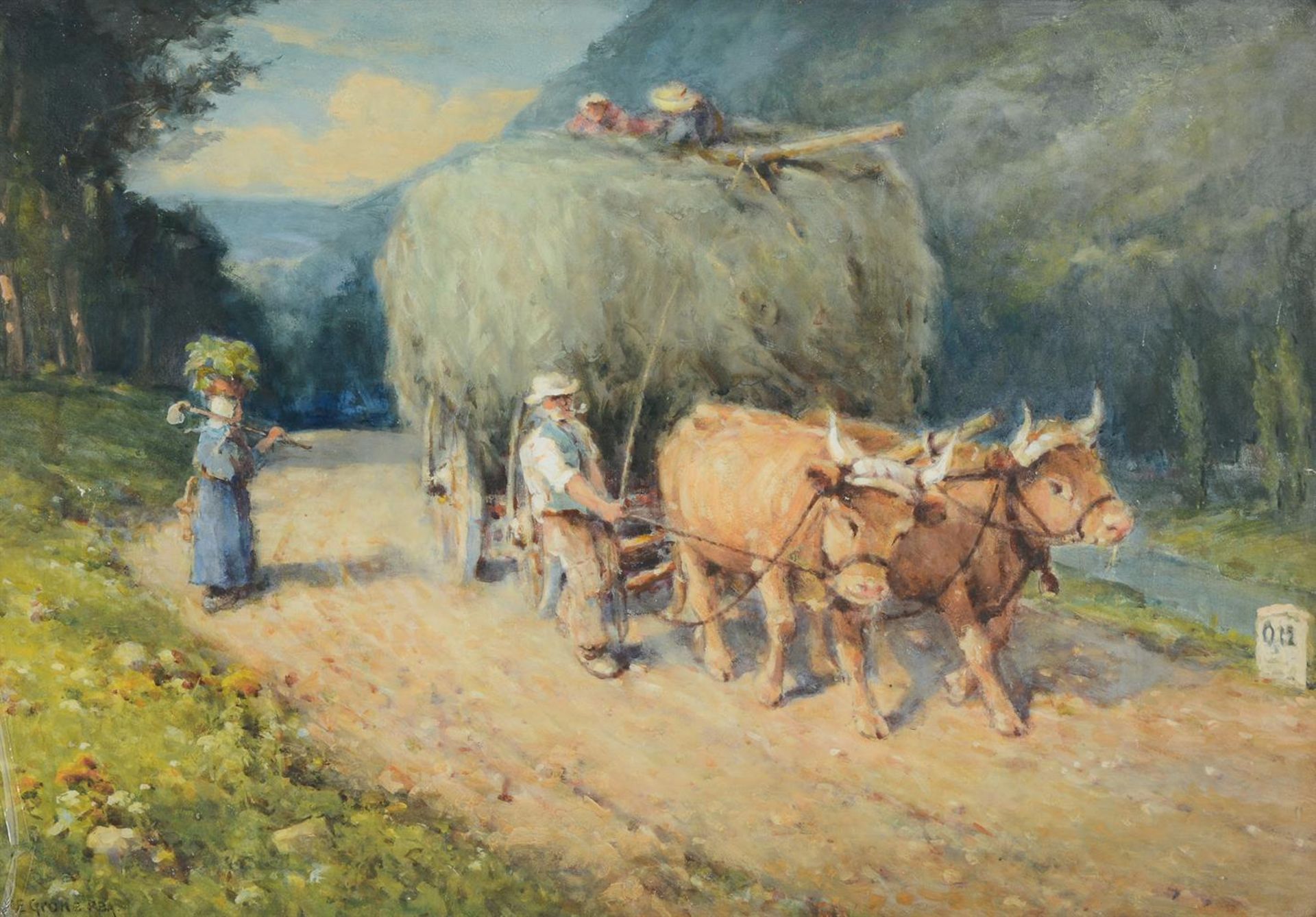 FERDINAND E. GRONE (BRITISH 1845-1920), THE BULLOCK TEAM