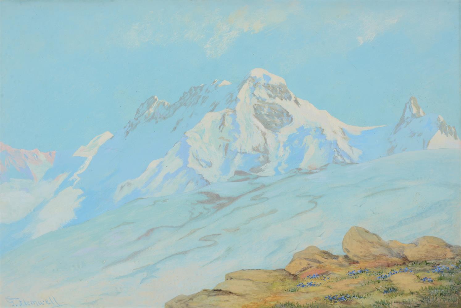 GEORGE JACKSON FLEMWELL (BRITISH 1865-1928), SUNSET ON THE BREITHORN