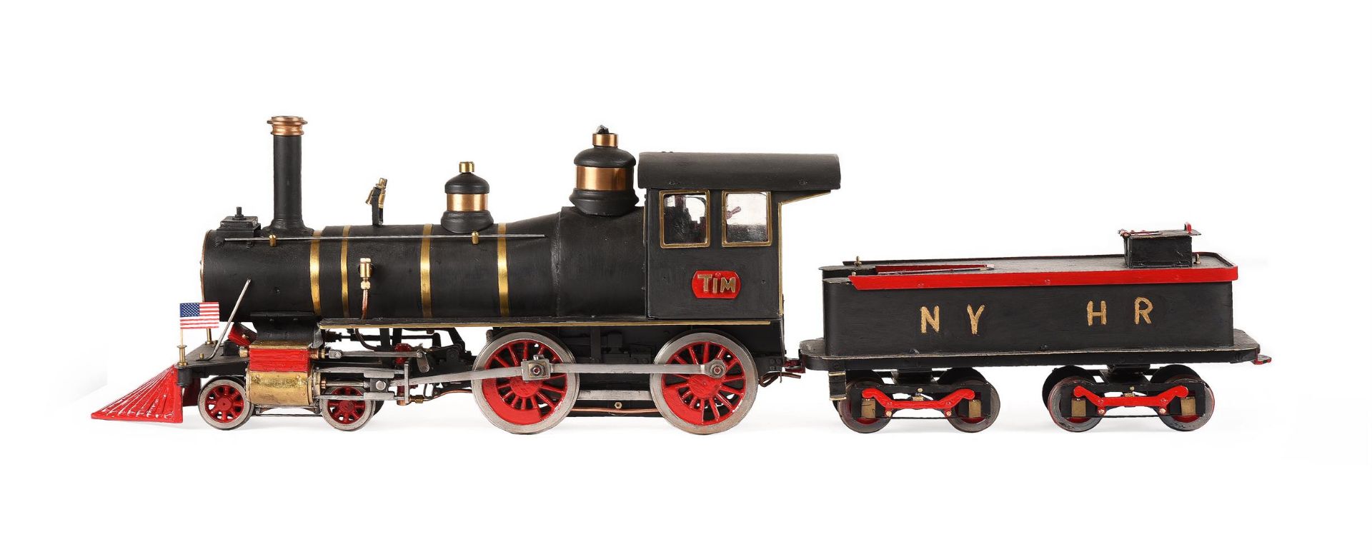 A well-engineered3 1/2 inch gauge model of a 4-4-0 American tender locomotive - Image 2 of 4