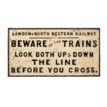 A London & North Western Railway cast-iron sign
