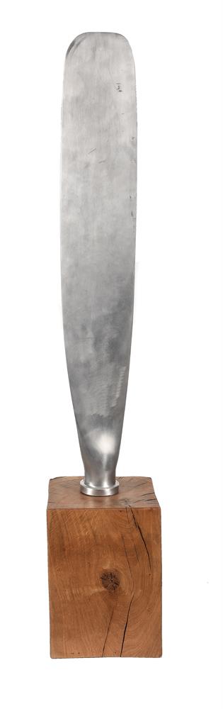 A section of an aeroplane propeller blade mounted vertically in a hard wood block - Image 2 of 2