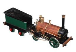 A well-engineered 3 1/2 inch gauge model of the historic 'Rainhill' locomotive and tender