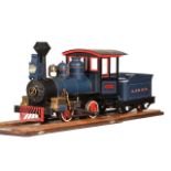 A well-engineered 5 inch gauge model of a Marie E Porter 0-4-0 American style tender locomotive