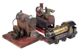 An 0 gauge Bowman model of an 0-4-0 live steam locomotive