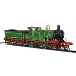 A rare exhibition model of a 7 1/4 inch gauge SE&CR Wainwright D Class 4-4-0 locomotive and tender