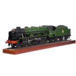 A fine model of a 5 inch gauge British Railways Royal Scott 4-6-0 locomotive and tender