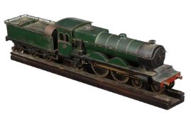 A model of a 3 1/2 inch gauge live steam 4-4-2 tender locomotive
