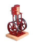 A model of a vertical live steam stationary engine