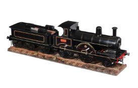 An exhibition standard 5 inch gauge model of LNWR Precedent Class 2-4-0 tender locomotive No 2187