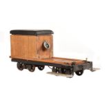 A 5 inch gauge double bogie driving trolley with fitted brakes