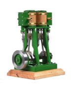 A model of a twin simple vertical marine steam engine