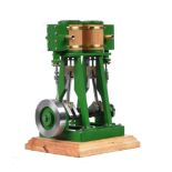 A model of a twin simple vertical marine steam engine