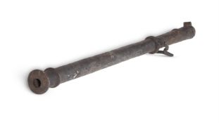 An iron cannon barrel or swivel gun