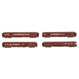 A fine detailed gauge 1 rake of four USA Pullman coaches