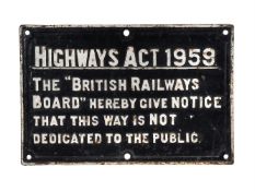 A British Railways cast iron information plaque