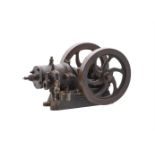 A very rare early 1900's 1/2 h.p. water cooled horizontal petrol engine of open crank design