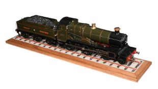 A fine 5 inch gauge model of GWR County Class 4-4-0 locomotive and tender No 3822 'County of Brecon'
