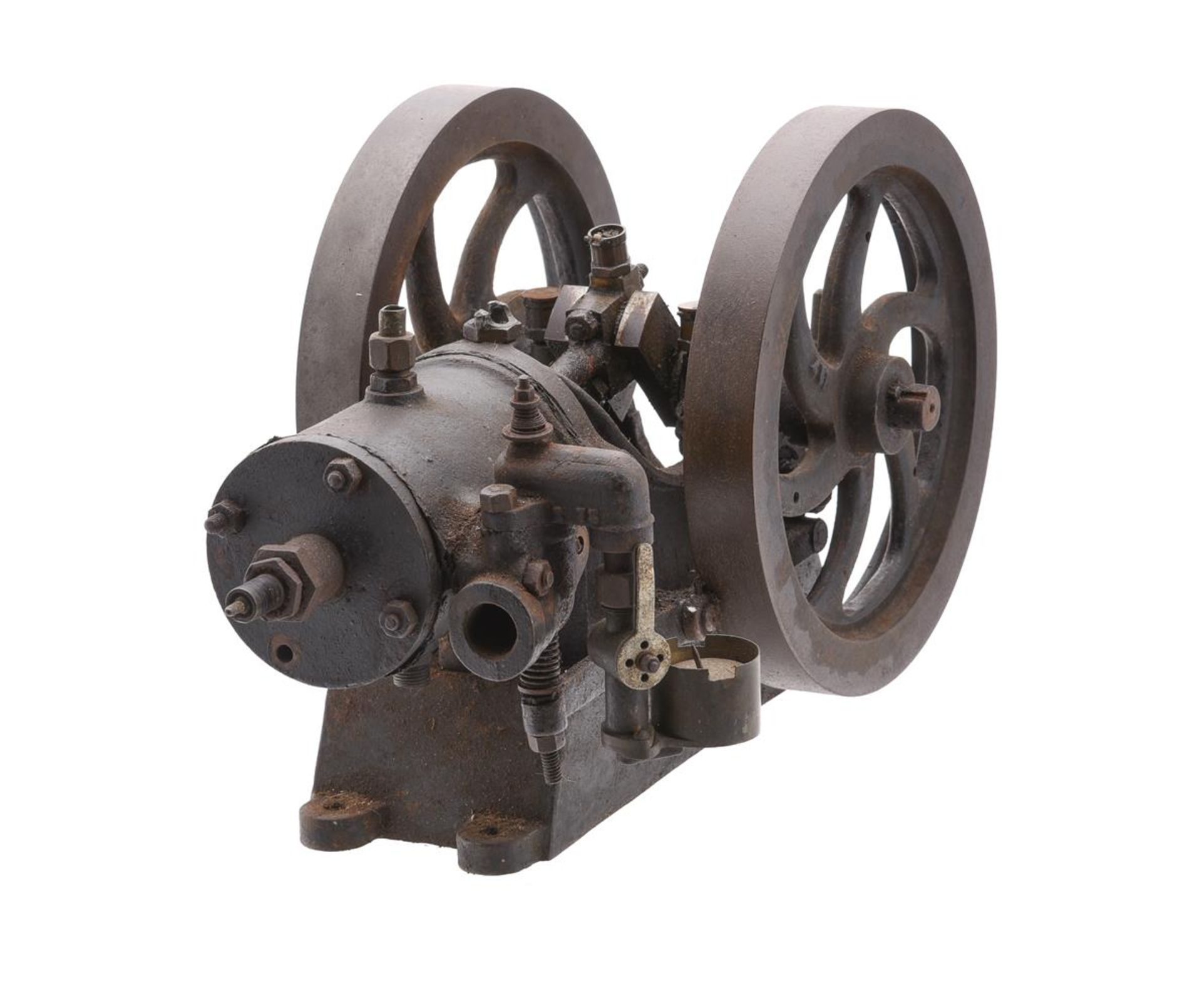 A very rare early 1900's 1/2 h.p. water cooled horizontal petrol engine of open crank design - Image 3 of 4