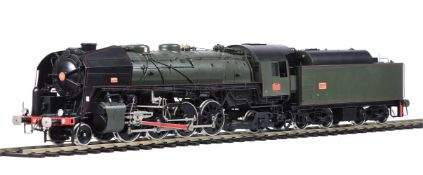 A fine gauge 1 model of a SNCF 2-8-2 steam locomotive