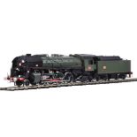 A fine gauge 1 model of a SNCF 2-8-2 steam locomotive