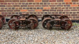 A rare pair of 15 inch gauge railway bogies