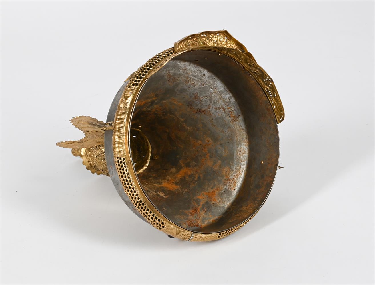 A large Chinese Manchu Military Officer's ceremonial metal Helmet - Image 3 of 3