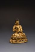 A good Sino-Tibetan gilt-bronze Buddha