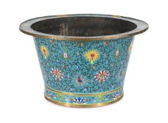 A large Chinese cloisonné basin