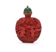 A Chinese cinnabar lacquer snuff bottle