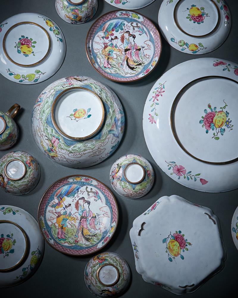 A rare Chinese Famille Rose Canton enamel tea service - Image 3 of 3