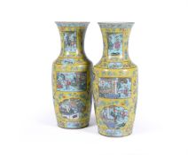 A pair of large Chinese famille rose vases