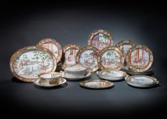 An attractive Chinese Famille Rose 'Rockefeller' pattern part dinner service