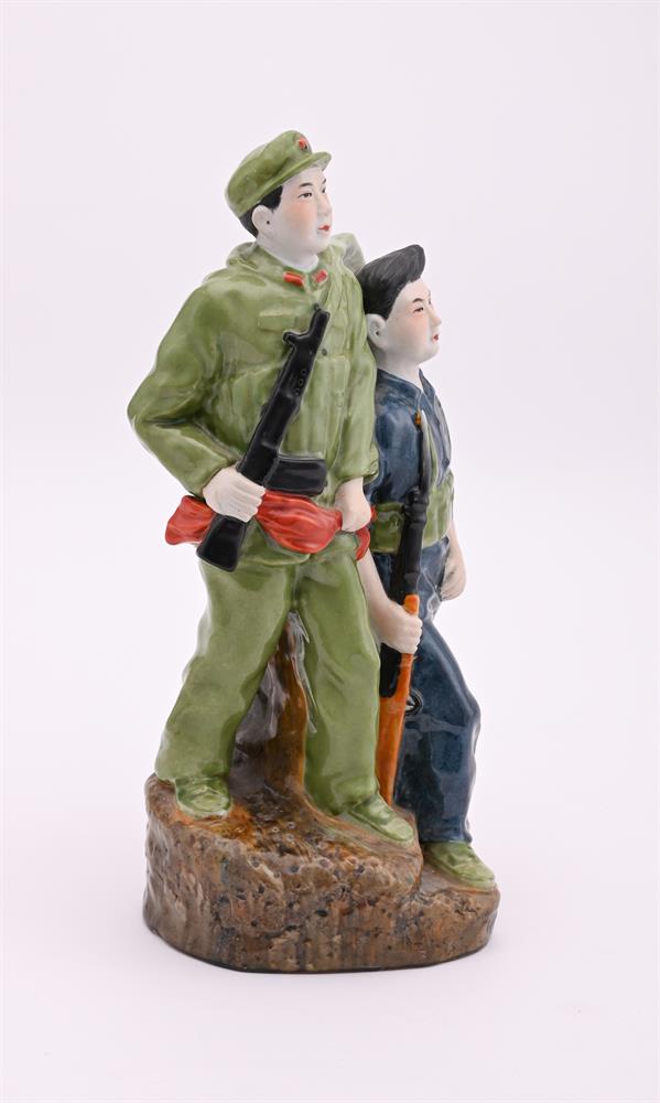 A Chinese famille rose 'Cultural Revolution' statue - Image 3 of 4