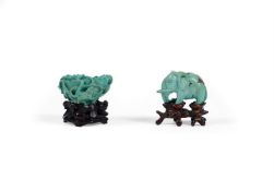 A small Chinese turquoise carving of an elephant
