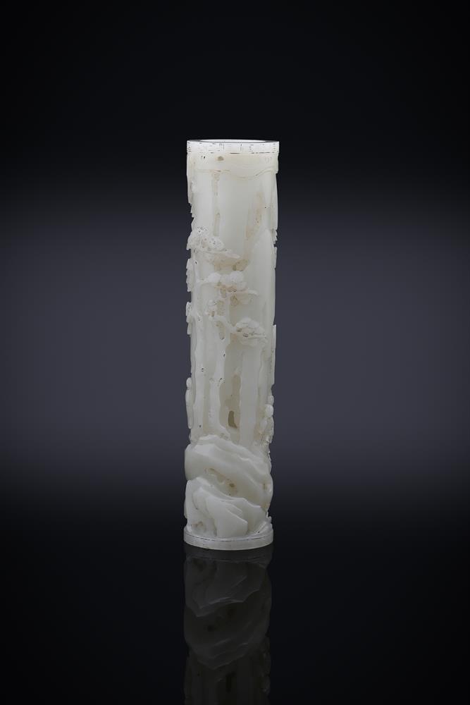 A Chinese white jade incense holder - Image 3 of 5
