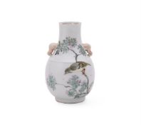 A Chinese qianjiang style twin handled vase