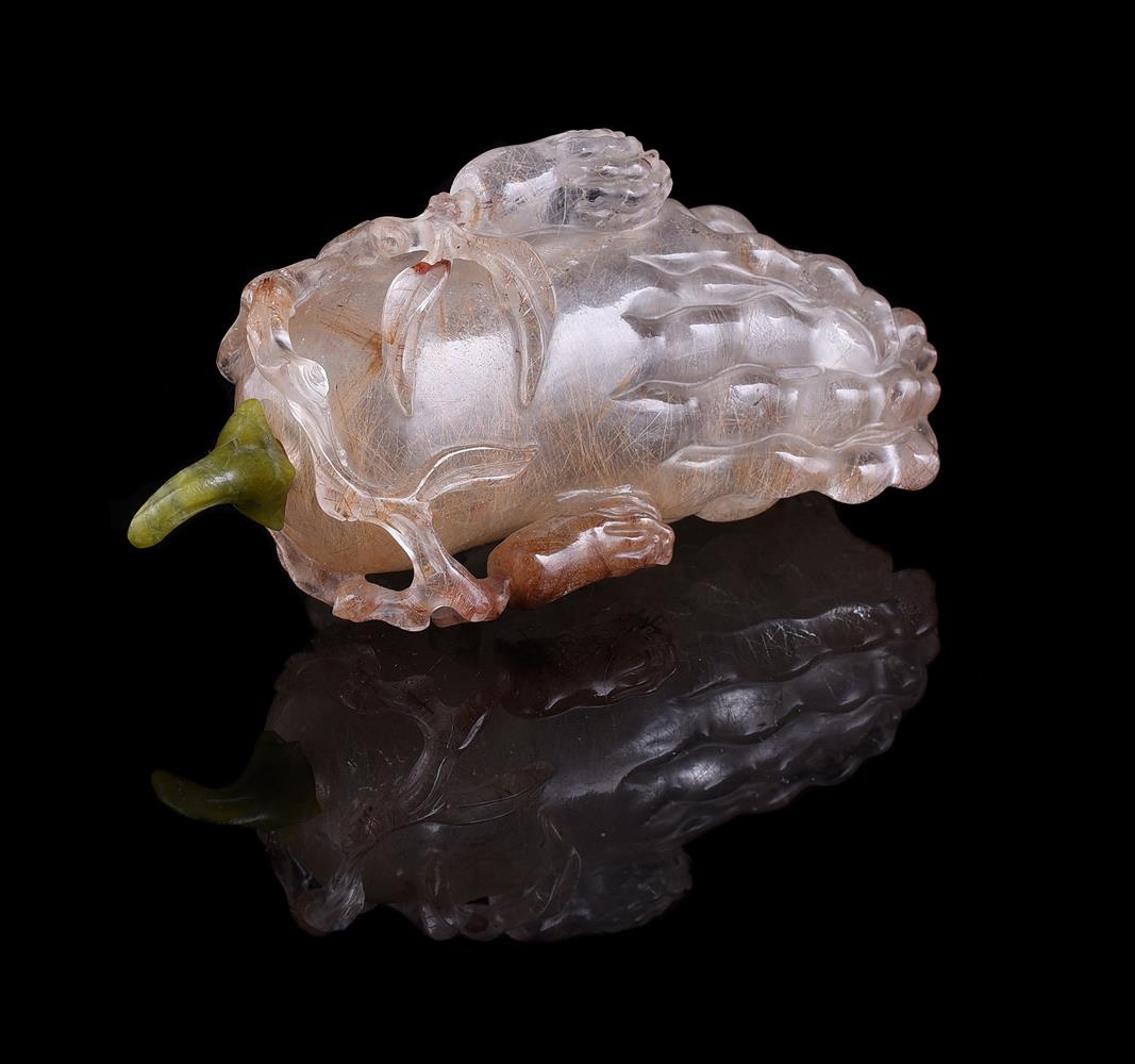 A good Chinese hair-crystal 'Buddha's Hand' Finger Citrus snuff bottle