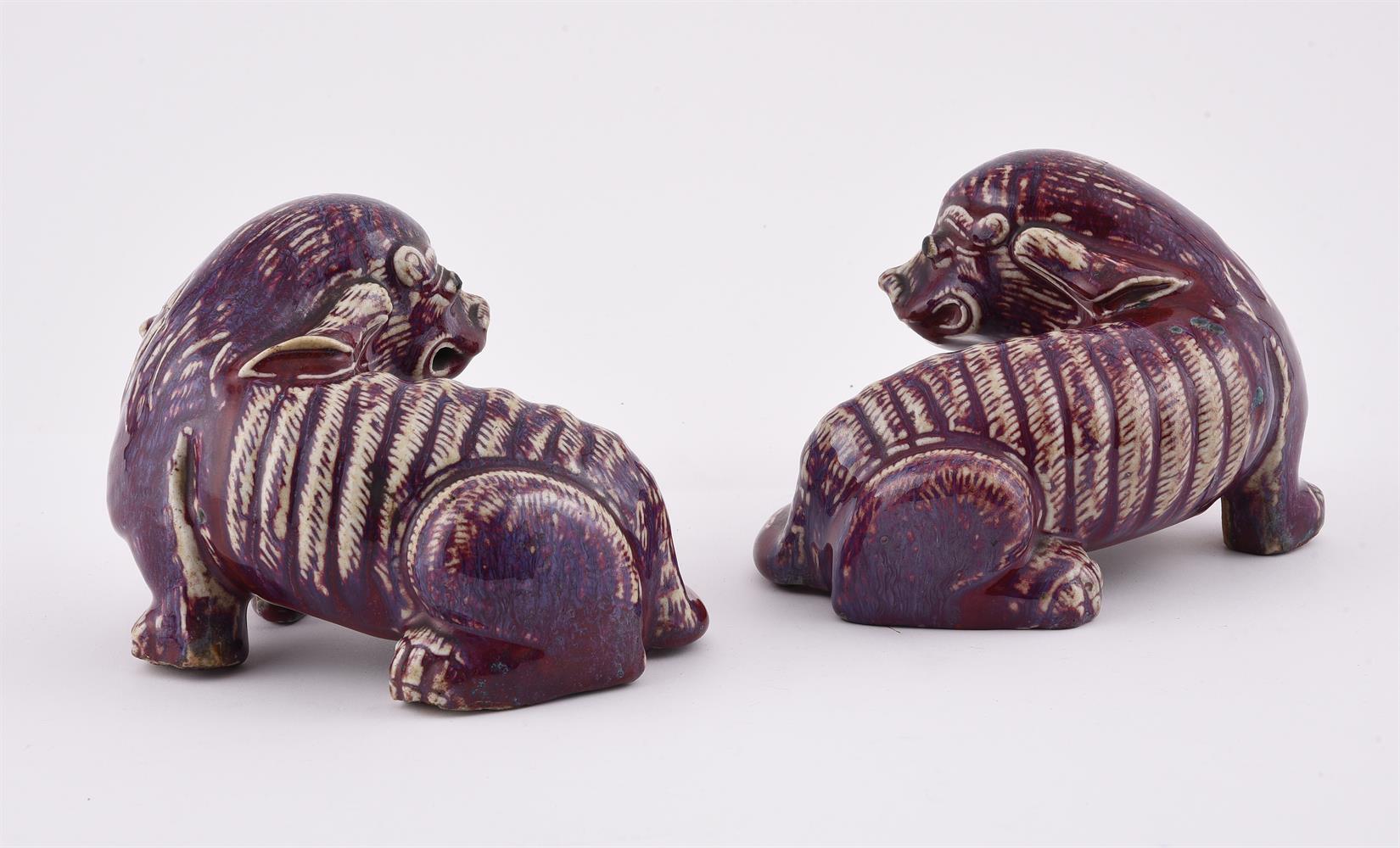 A pair of Chinese flambe models of Buddhist lions - Image 2 of 5